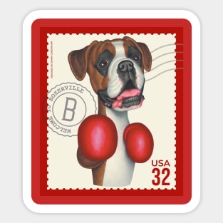 Funny Boxer Dog wearing cute Boxing Gloves Sticker